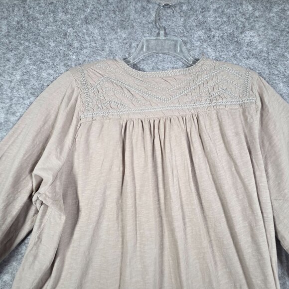 Lucky Brand Women's Long Sleeve Pullover Top Beige Size 2X - Picture 7 of 8